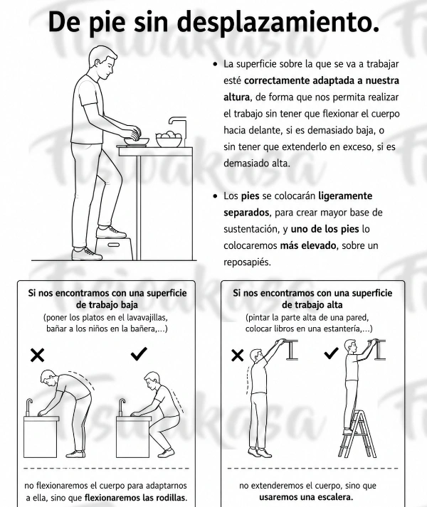 De pie sin desplazamiento